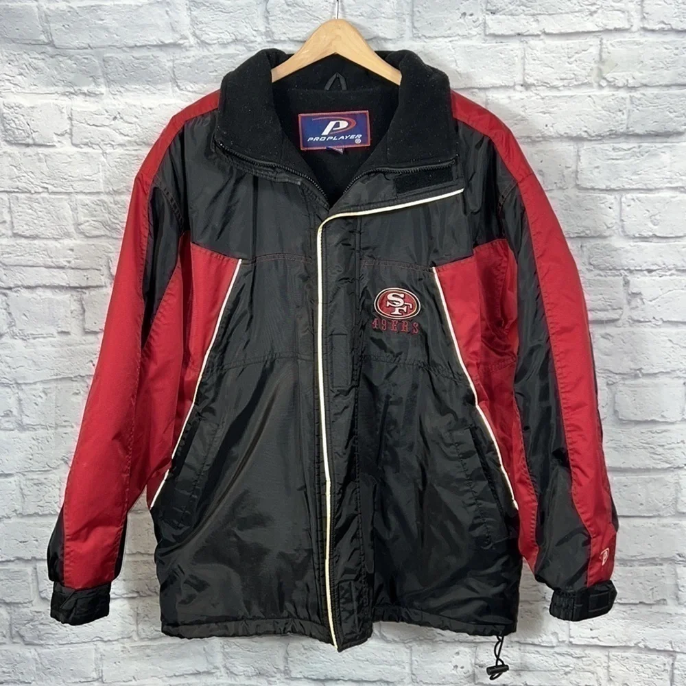 Vintage proplayer 49ers red/black parka | size large | flawed